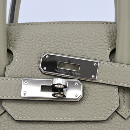 Birkin 30 Taurillon Clemence Sage Silver hardware Z stamp