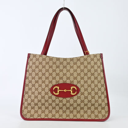 GG canvas horsebit tote in red