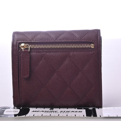 Caviar Tri-fold Wallet Bordeaux G Hardware 31 Series