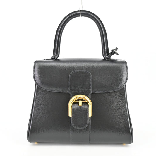 Leather Brillant PM Handbag Black