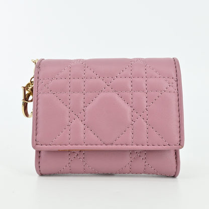 Lady Dior Lotus Wallet in Leather Cannage Pink