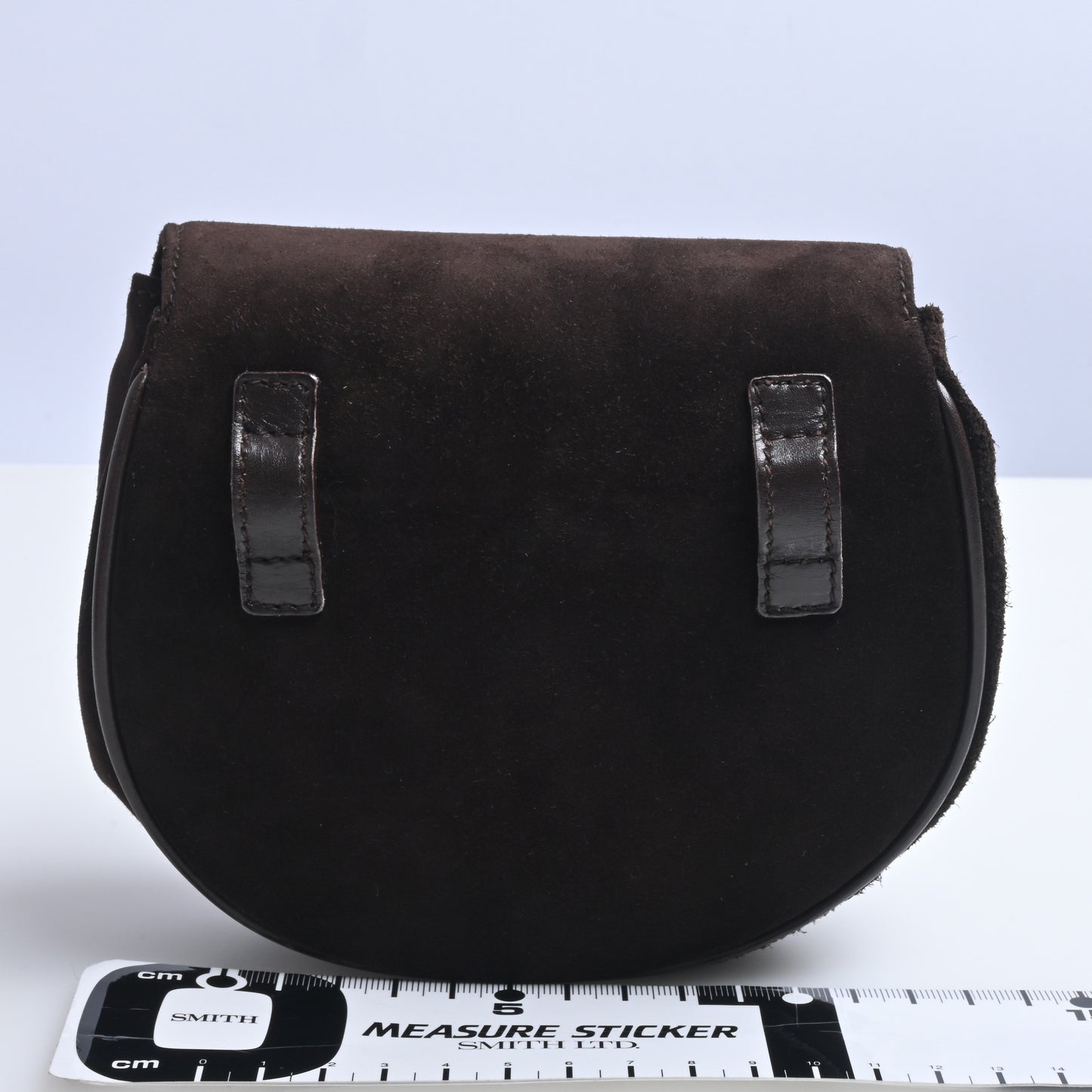 Gancini Suede Chain Shoulder Bag Brown