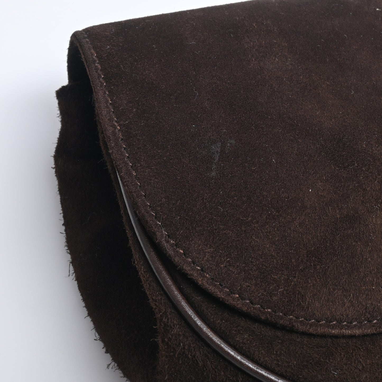 Gancini Suede Chain Shoulder Bag Brown