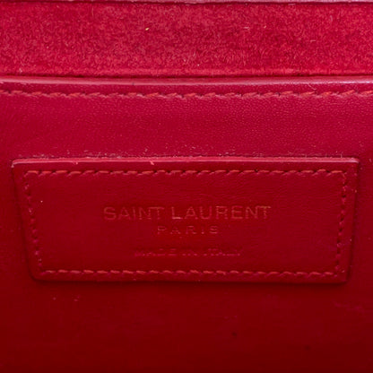 YSL Logo Red Chain Clutch Bag