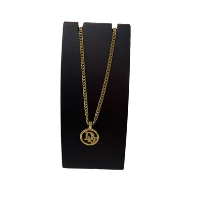 Gold Plated Logo Chain Necklace