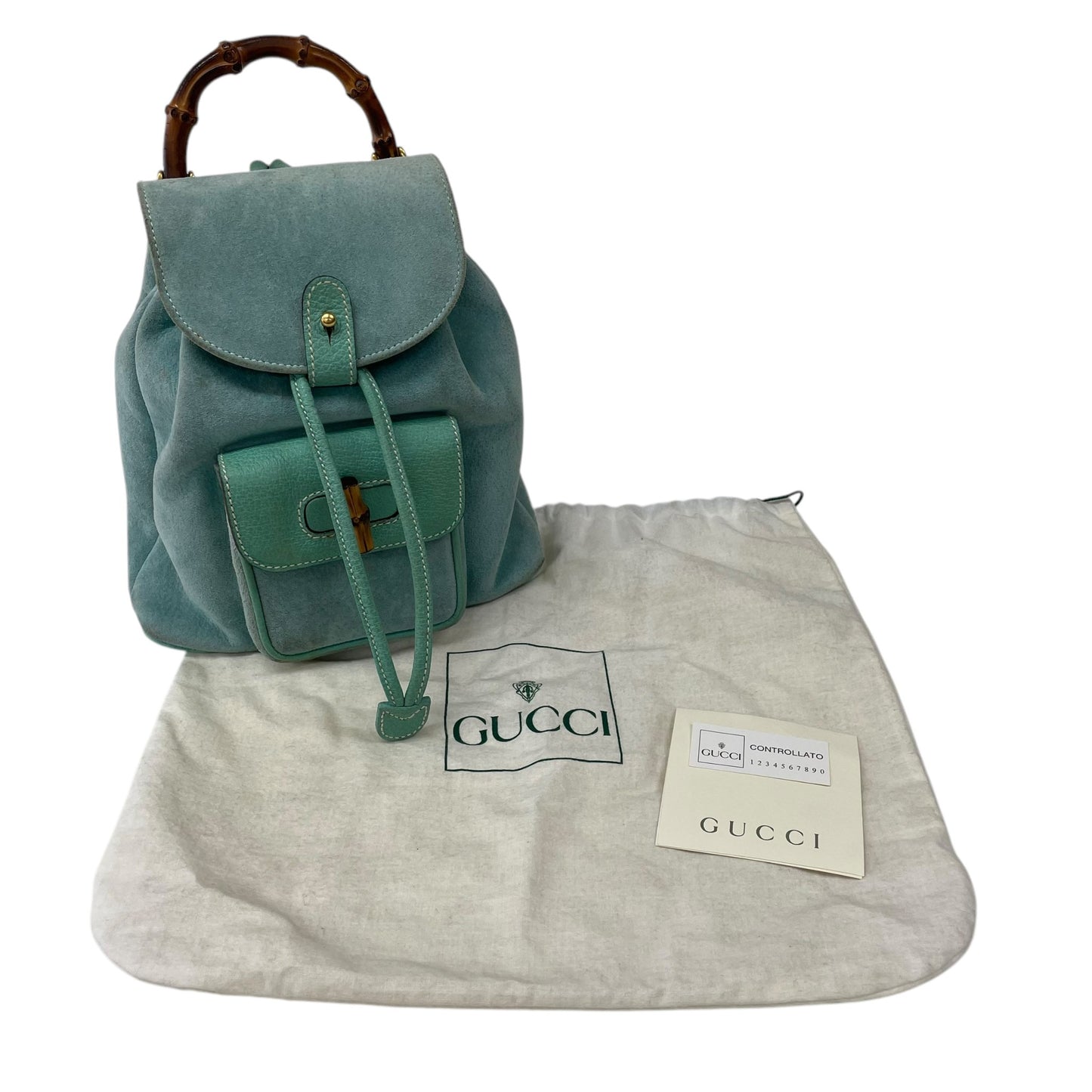 Bamboo Green Suede Backpack