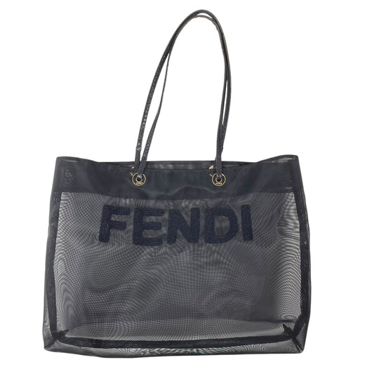 Fendi Line Logo Mesh Tote