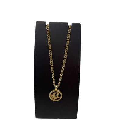 Gold Plated Logo Chain Necklace