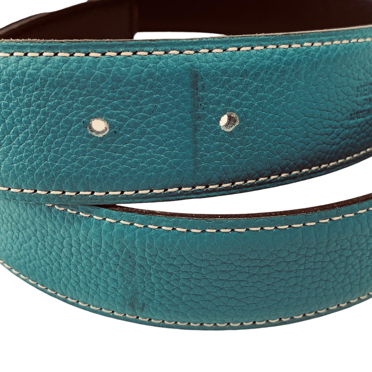 Constance H Blue Leather Belt