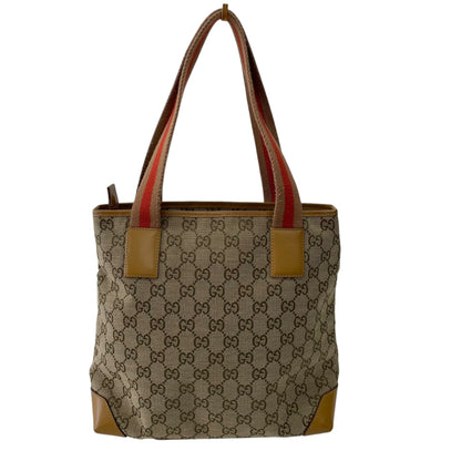 GG Canvas Sherry Line Leather Pocket Tote