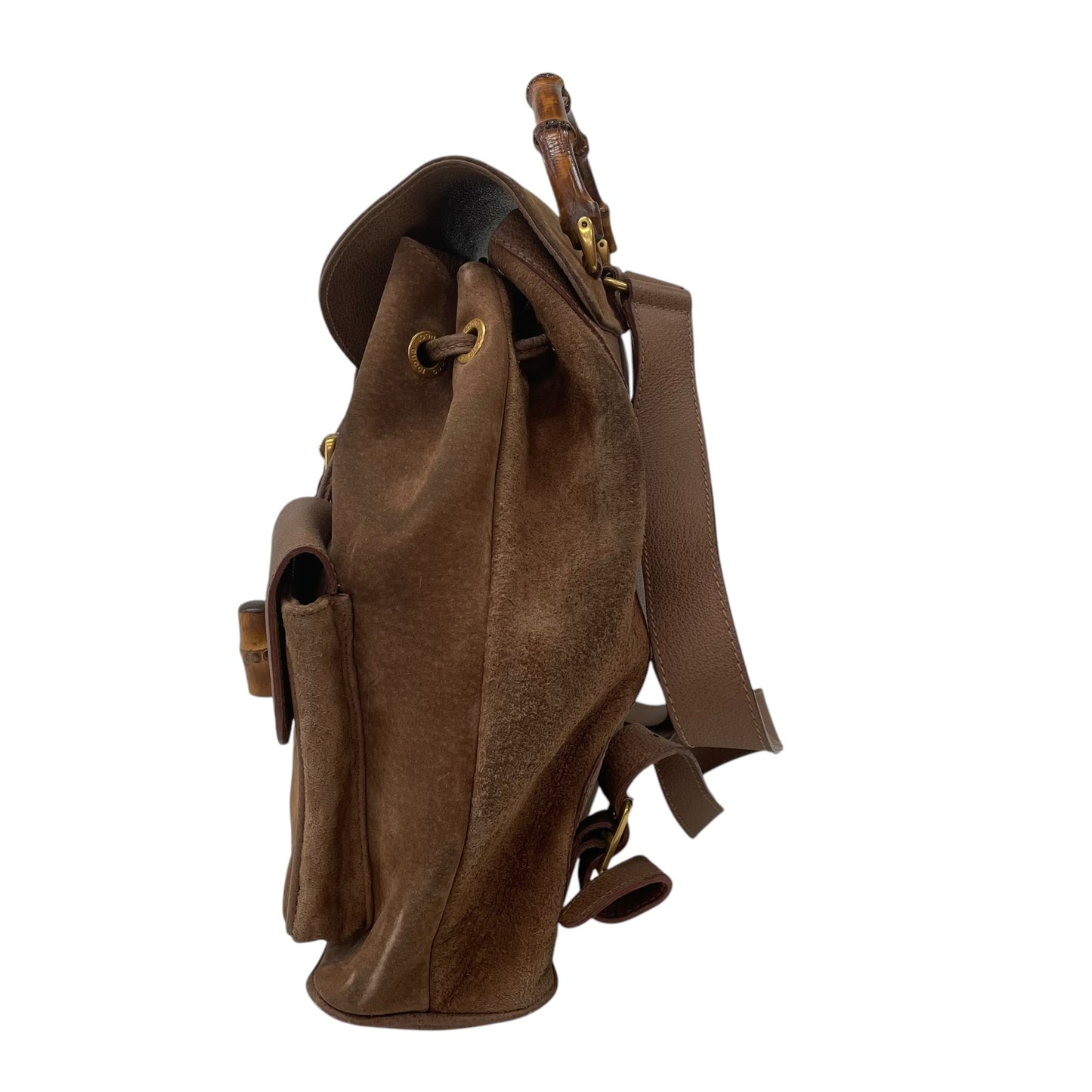 Bamboo Brown Suede Backpack