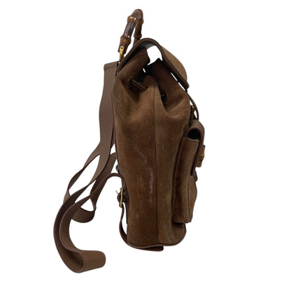 Bamboo Brown Suede Backpack