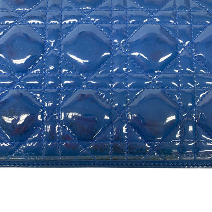Cannage Patent Leather Wallet on Chain