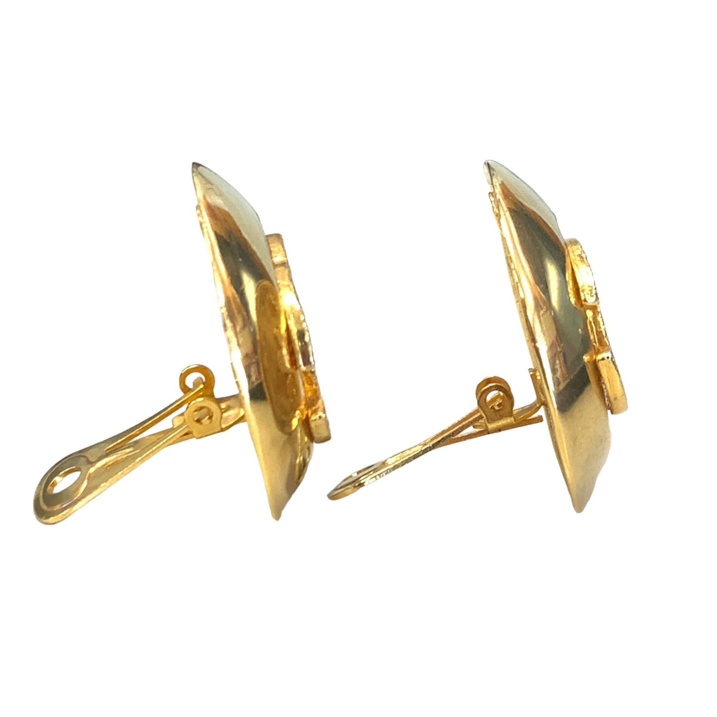 CC Logo Gold Clip Earrings