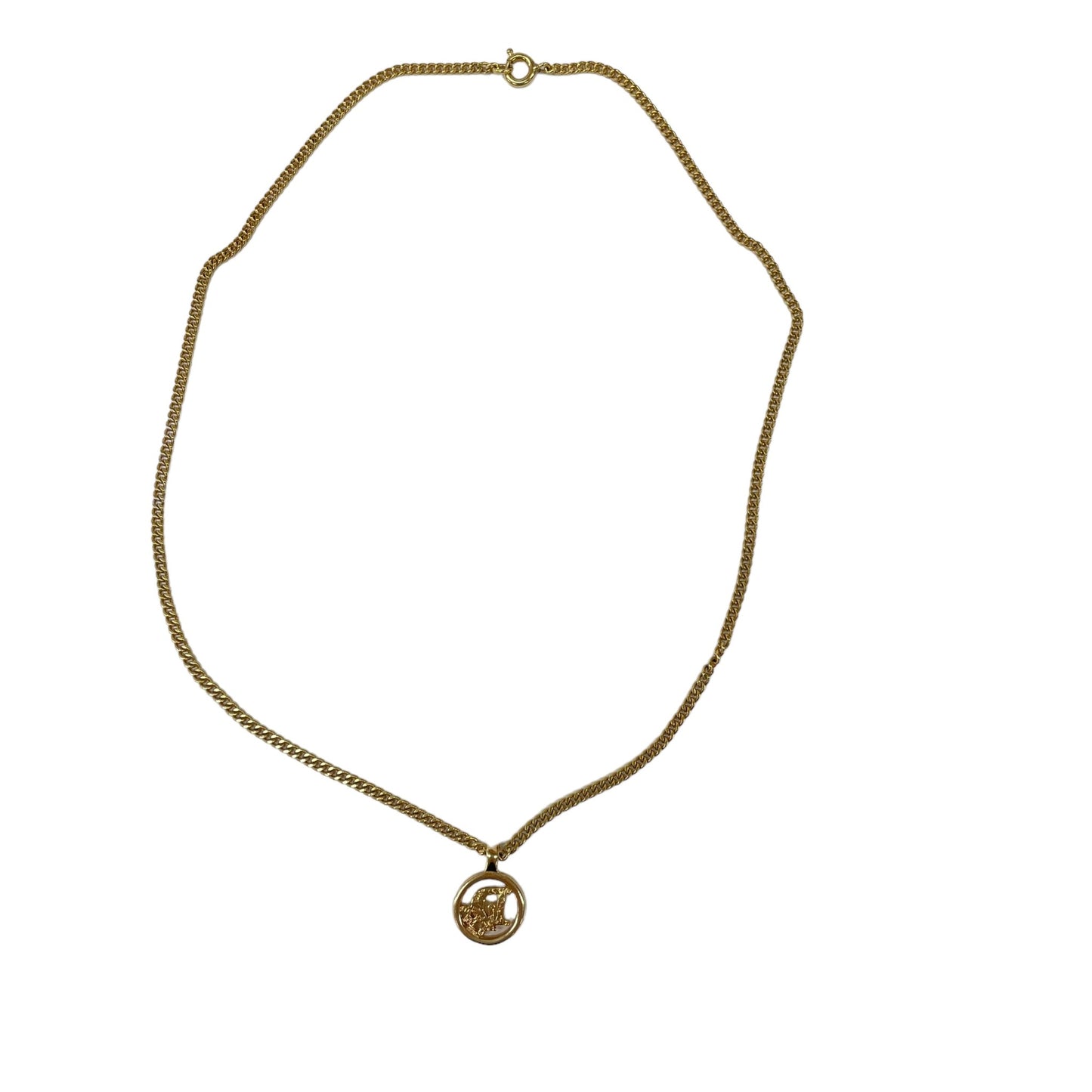 Gold Plated Logo Chain Necklace