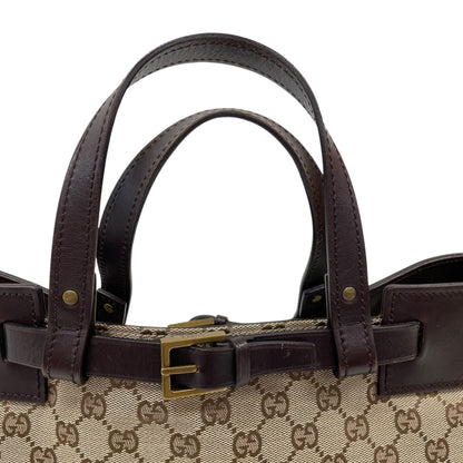 GG Canvas Leather Buckle Tote