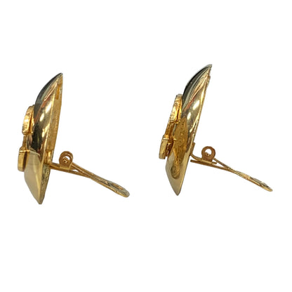 CC Logo Gold Clip Earrings