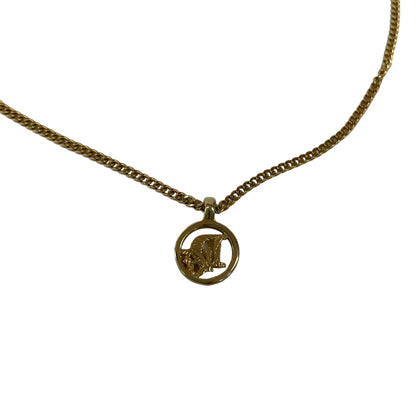 Gold Plated Logo Chain Necklace