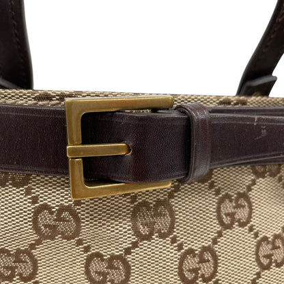 GG Canvas Leather Buckle Tote