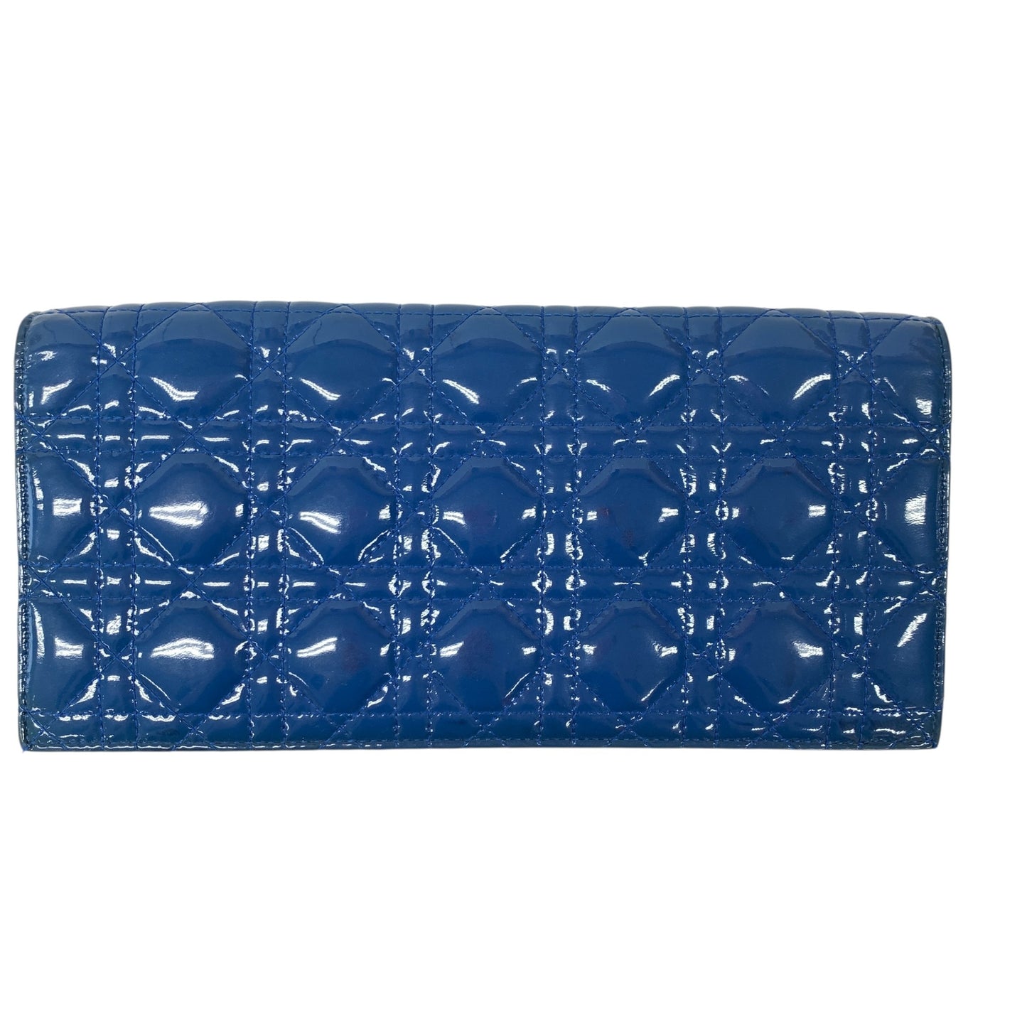 Cannage Patent Leather Wallet on Chain