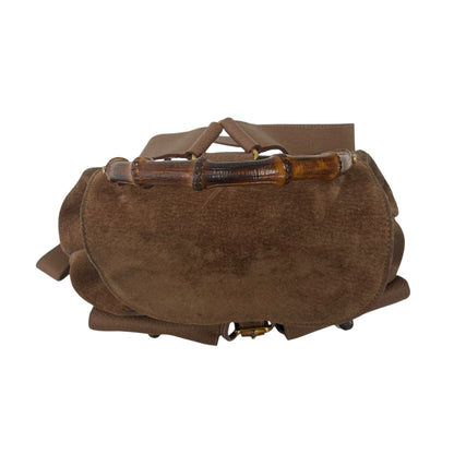 Bamboo Brown Suede Backpack