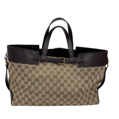 GG Canvas Leather Buckle Tote