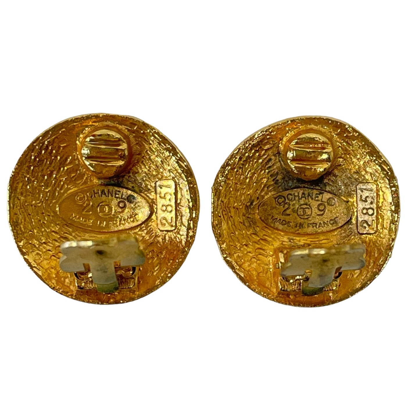 Round Gold Clip Earrings