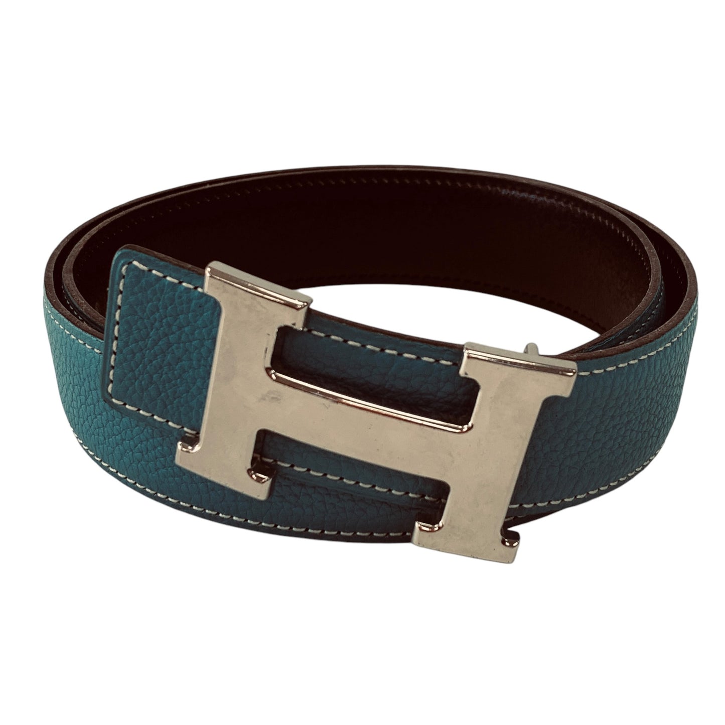 Constance H Blue Leather Belt