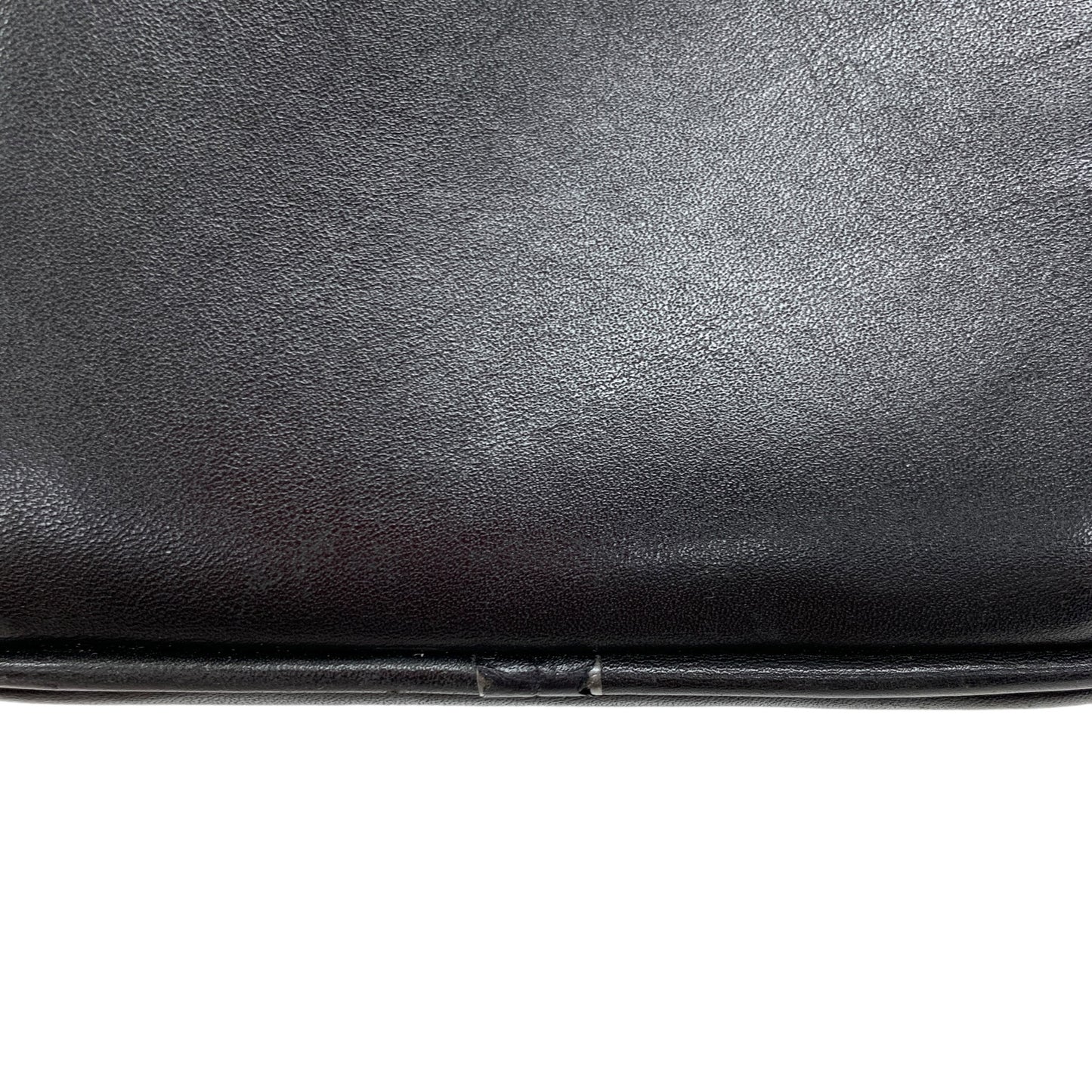 Vertical Black Leather Vanity Bag