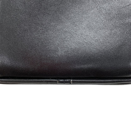 Vertical Black Leather Vanity Bag