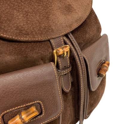 Bamboo Brown Suede Backpack