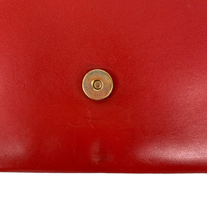 YSL Logo Red Chain Clutch Bag