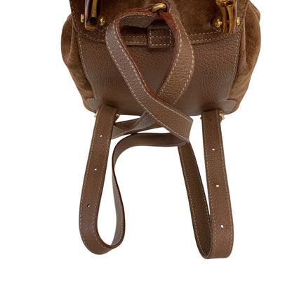 Bamboo Brown Suede Backpack