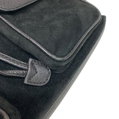 Bamboo Black Suede Backpack