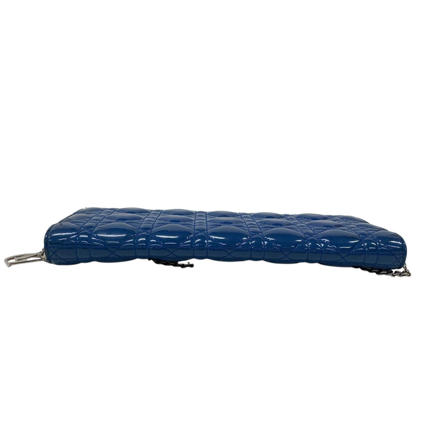 Cannage Patent Leather Wallet on Chain