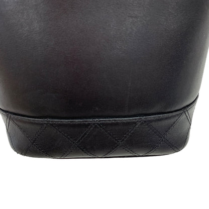 Vertical Black Leather Vanity Bag