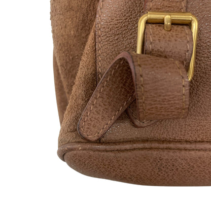 Bamboo Brown Suede Backpack