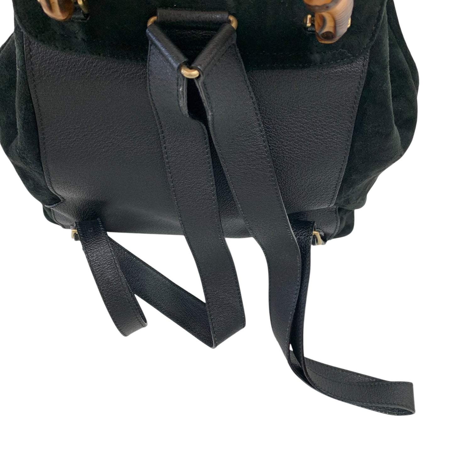 Bamboo Black Suede Backpack