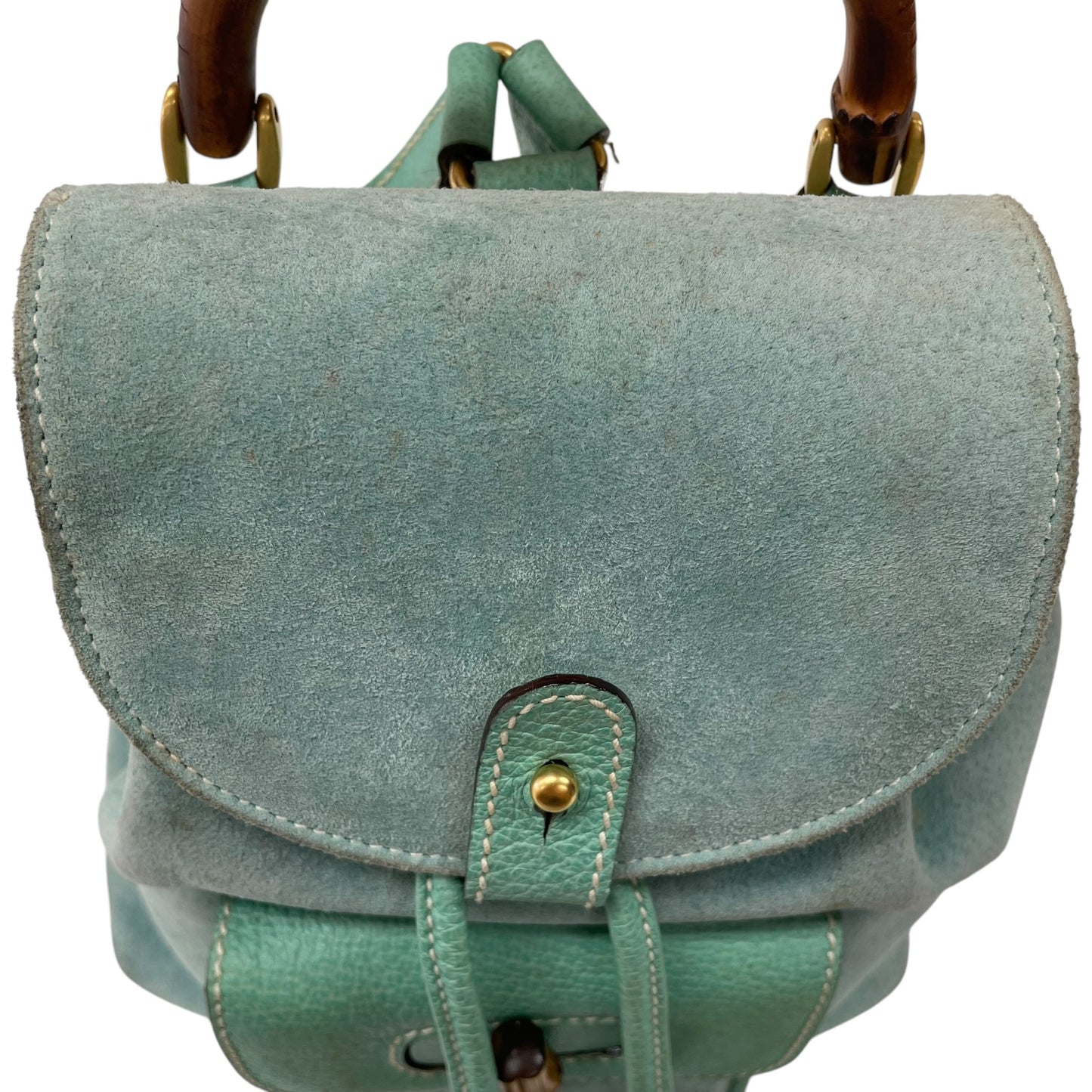 Bamboo Green Suede Backpack