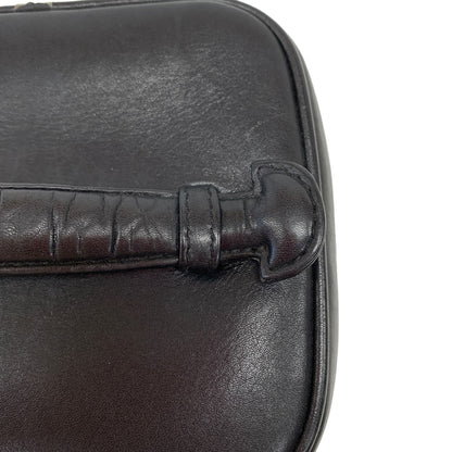 Vertical Black Leather Vanity Bag