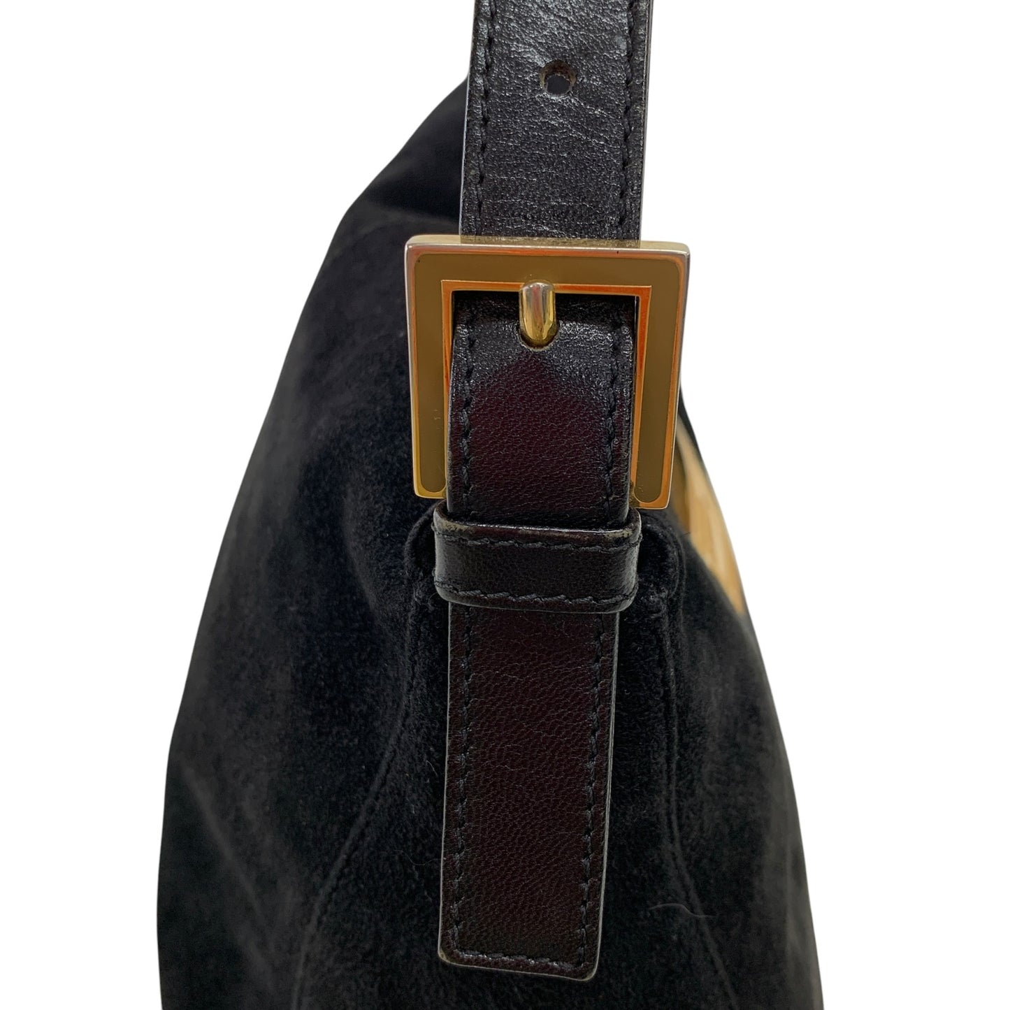 FF Logo Suede Leather Shoulder Bag