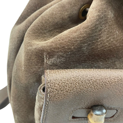 Bamboo Brown Suede Backpack