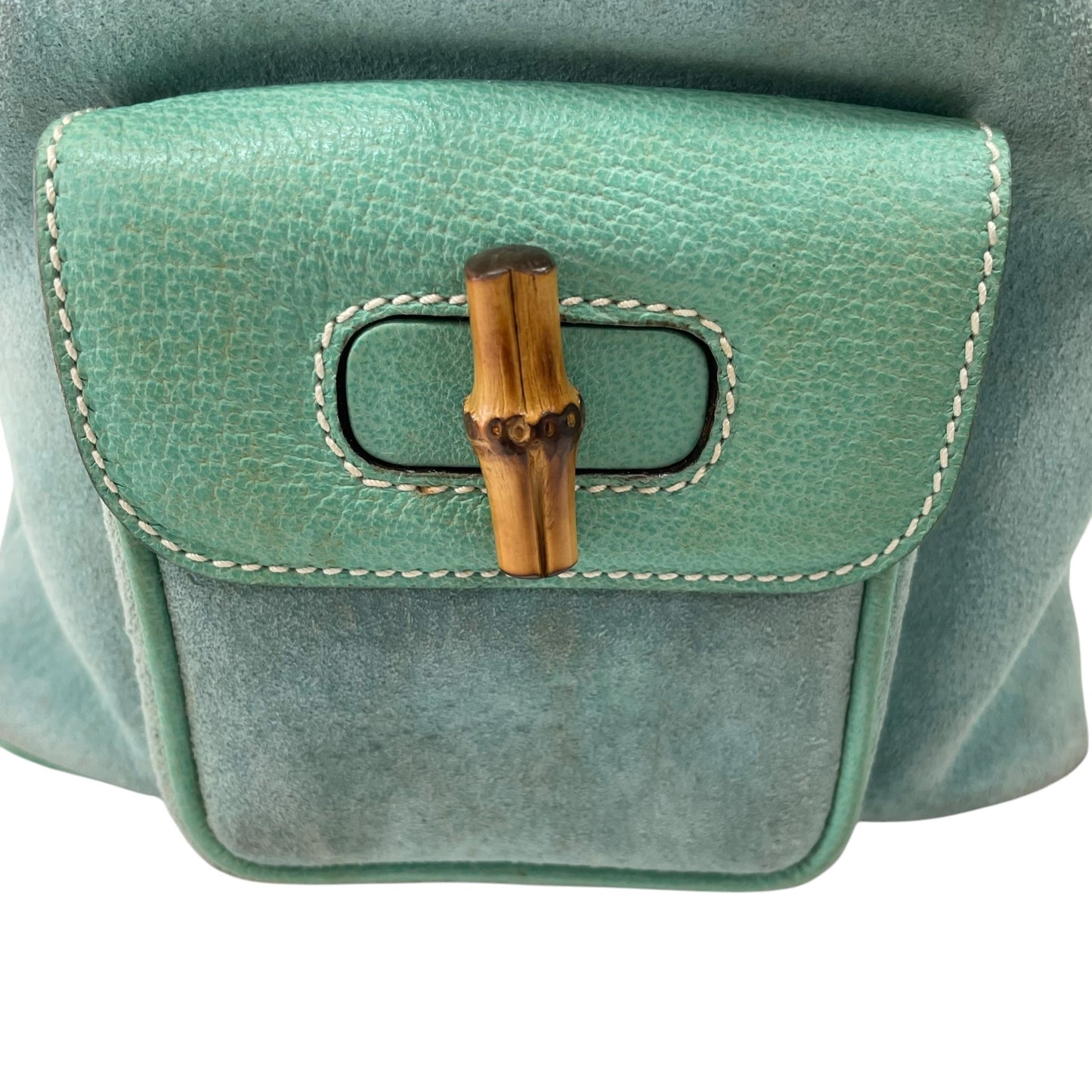 Bamboo Green Suede Backpack