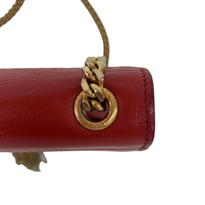 YSL Logo Red Chain Clutch Bag