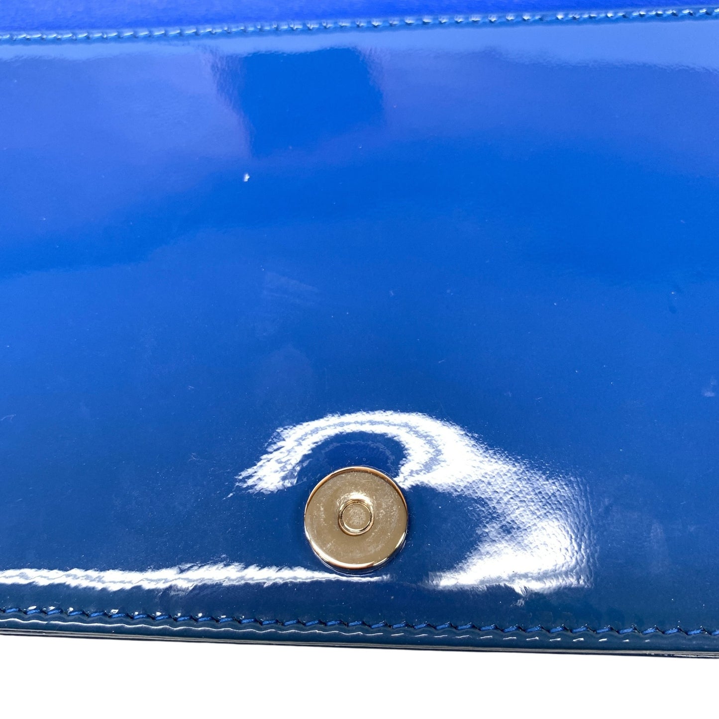 Cannage Patent Leather Wallet on Chain