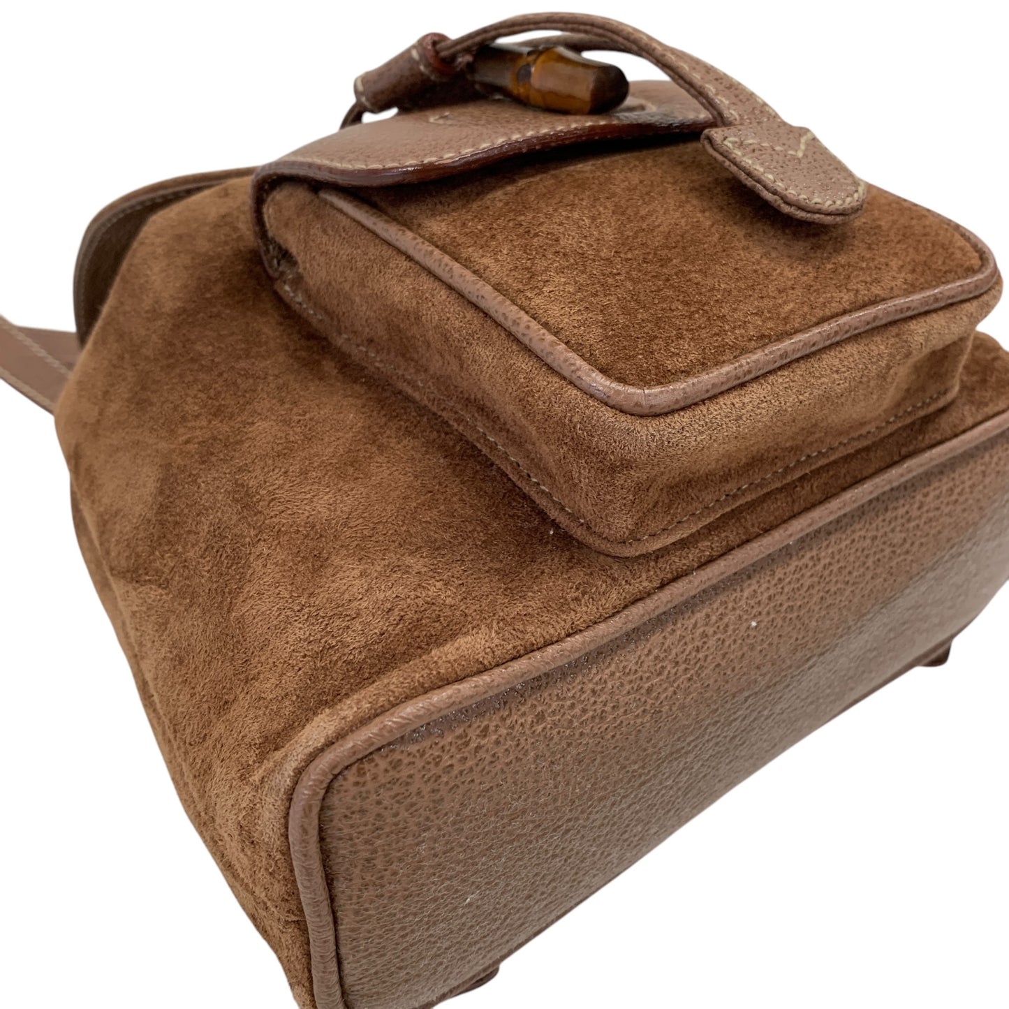 Bamboo Brown Suede Backpack