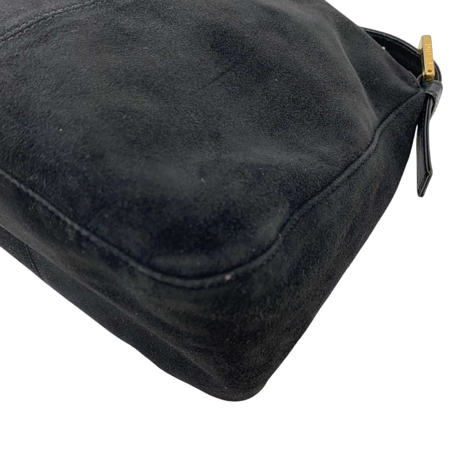 FF Logo Suede Leather Shoulder Bag