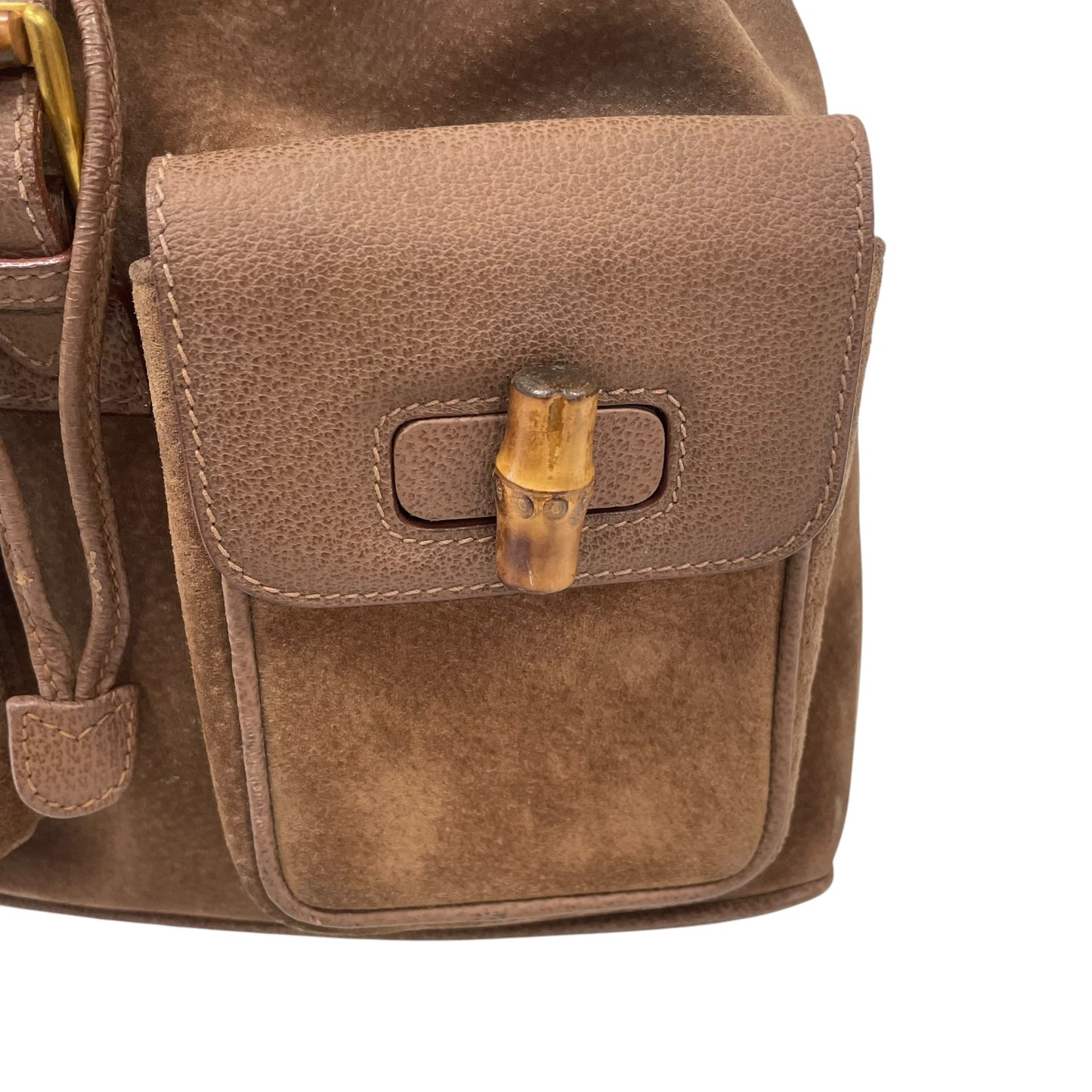 Bamboo Brown Suede Backpack