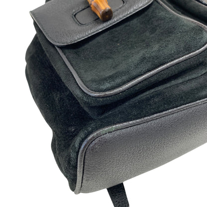 Bamboo Black Suede Backpack