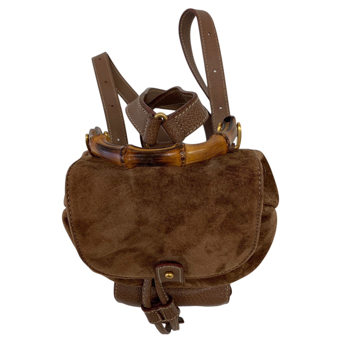 Bamboo Brown Suede Backpack